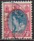 Blauwe Punt Op De Kaak In 1899 Koningin Wilhelmina 25 Cent Rood En Blauw NVPH 71 - Variétés Et Curiosités