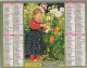 CALENDRIER ANNEE 2005, COMPLET, JEUNE FILLE AUX JARDINS? PANIER DE FLEURS ET LEGUMES  COULEUR  REF 13864 - Grand Format : 2001-...