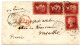 GUERNESEY - 1P. ROUGE X 4 DUPLEX 324 + GUERNESEY POUR LA FRANCE, 1858 - Guernesey