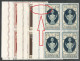 Luxembourg Luxemburg Mi.395/98 En Blocs De 4, Mi.397 Avec Variété Constante Plattenfehler MNH / ** 1945 Caritas - Errors & Oddities