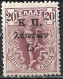 Open Dot Behind K On GREECE 1917 Flying Hermes 5 L / 20 L Violet  Vl. C 15 T MH - Beneficenza