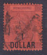 Hong Kong 1891 Mi. 50II, 1$ / 96c. Victoria Blue/Violet Ring Cancel !! (2 Scans) - Usati