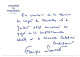 FRANCE - Env. Affr. 3,00 Versailles - Obl Congrès Du Parlement 6/7/1998 VERSAILLES + Carton François Sauvadet, Député - Bolli Provvisori