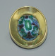 - BELLE ANCIENNE BROCHE MONTURE LAITON & CABOCHON EMAUX De LIMOGES BIJOU   E - Brooches