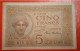 Banknote 5 Francs Madagascar 1937 - Madagaskar