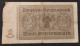 Alemania (Germany) – Billete Banknote De 2 Rentenmark – 30.1.1937 – Serie De 8 Dígitos - 5 Reichsmark