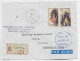 NOUVELLE CALEDONIE 1FR+20FR LETTRE COVER REC AVION NOUMEA 4.2.1957 TO NEW ZEALAND + GRIFFE PREMIERE LIAISON AERIENNE - Brieven En Documenten