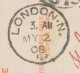 CEYLON / GB 1908 CDS Thimble 21mm "LONDON-N. / 19" Arrival Postmark On Re-directed Postcard From Ceylon - Storia Postale