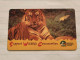 SINGAPORE-(94SIGA-0/b)-Sumatran Tiger-(226)($10)(94SIGA-262725)(tirage-600.000)(1/97)-used Card+1card Prepiad Free - Singapour