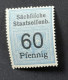 EISENBAHNMARKEN - SACHSEN - RAIL TRAIN SAXE - RAILWAY SAXONY - NEUF**/MNH - 60 Pf - Dienstzegels