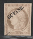 GUYANE - N°10 Obl (1892) 30c Brun - Défaut. - Gebruikt