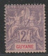 GUYANE - N°48 Obl (1900-04) 2f Violet Sur Rose - Used Stamps