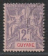 GUYANE - N°48 Obl (1900-04) 2f Violet Sur Rose - Usati