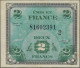 France: Allied Military Currency, Series 1944, Lot With 7 Banknotes, With 2, 5, - 1955-1959 Overprinted With ''Nouveaux Francs''