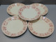 -5 ASSIETTES PLATES DEMI PORCELAINE BADONVILLER Modèle CERISES Table  E - Badonviller (FRA)