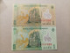 2 Billetes De Rumania De 1 Lei, Año 2005, Con Diferente Coloración, UNC - Roumanie