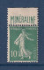 France - YT N° 188A - Neuf Avec Charnière - Minéraline - 1924 à 1926 - Usati