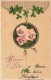 FLEURS ET PLANTES - Bonne Fête - Fleurs - Pensées Violettes - Trèfles - Chance - Carte Postale Ancienne - Fleurs
