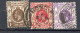 H-K  Yv. N° 118,120,120A ; SG N°117,120,121 Fil CA Mult Script (o) 1,4,5c  George V Cote 1,5 Euro BE R 2 Scans - Gebruikt