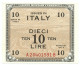 10 LIRE OCCUPAZIONE AMERICANA IN ITALIA BILINGUE FLC A-B 1943 A QFDS - 2. WK - Alliierte Besatzung