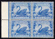 1901 2 1/2d Blau Postfrisch 4er Block Mit Bogenrand. - Mint Stamps