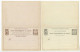 Belgian Congo 1890's 2 Different Mint Postal Reply Cards - 5c. + 10c. & 15c. + 10c. Palm Trees - Stamped Stationery