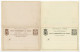 Belgian Congo 1890's 2 Different Mint Postal Reply Cards - 5c. + 10c. & 15c. + 10c. Palm Trees - Stamped Stationery