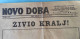 ŽIVIO KRALJ (Aleksandar I) Naslovnica Splitskih Novina Novo Doba Iz 1921.g. * Kingdom SHS Serbia Yugoslavia Croatia RRR - Andere & Zonder Classificatie