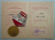 Bulgarie Bulgarien 1969 Bulgaria 25 Years Of People's Power Medal With Official Document, Award (c33) - Altri & Non Classificati