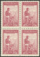 ARGENTINA: GJ.756U, 25c. Plowman, Block Of 4 Printed On AUSTRIAN PAPER, MNH (+30%), Excellent! - Autres & Non Classés