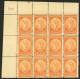 ARGENTINA: GJ.45, 1901 Liberty Head 30c. Perf 12¼, Large Corner Block Of 12, Mint Without Gum, Excellent Quality, Possib - Service