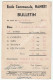 Bulletin Septembre 1952 - Bellens Auguste - 2ème Année Primaire - Ecole Communale Hanret - Imp. Daussogne, Eghezée - Eghezée