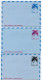 Greece 1970's 3 Different Mint Aerogrammes - 7d., 8d. 10d. Stylized Bird - Scenic Illustrations On Back - Postwaardestukken