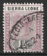SIERRA LEONE.....QUEEN VICTORIA...(1837-01..)......1 & HALFd......SG43.......(CAT.VAL.£12..)......FU.. - Sierra Leone (...-1960)