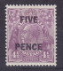 Australia 1930 Mi. 94, George V. Overprinted 'FIVE PENCE', MH* - Mint Stamps