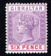 Gibraltar 13, Ungebr. 6d Violett Mit Originalgummi U. Falzresten - Gibraltar
