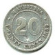 MAURITIUS / ILE MAURICE / VICTORIA QUEEN / 20 CENTT / 1889 H / ARGENT / Léger Choc Sous 20 / 2.12 G / 18 Mm - Colonie