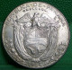 MONNAIE PANAMA 1/2 Balboa 1966 , ARGENT , Armes Nationales / Vasco Nunez  , MEDIO BALBOA Silver Coin - Panama