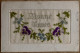 Fantaisie - Cpa Brodée - Bonne Année - Fleurs Flowers - Bordados