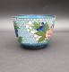 Bol Cloisonné Bleu XVIIIe QIANLONG  Diam 7cm Floral #230720 - Arte Asiático