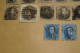 Delcampe - RARE Lot De 47 Timbres Non Dentelés,1860-1861,oblitérations De Bureau De Poste à Identifier,timbres - 1858-1862 Medaglioni (9/12)