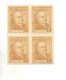 ARGENTINA YEAR 1935 PRESIDENT SARMIENTO 1 C BROWN NATIONAL PAPER BLOCK OF FOUR - Nuevos