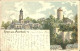 42286885 Auerbach Vogtland Ortsansicht Mit Kirche Turm Kuenstlerkarte Auerbach - Auerbach (Vogtland)