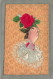 FANTAISIE - Main Tenant Une Rose - Dentelle - Relief - Rubans - Rabane - Carte Postale Ancienne - Autres & Non Classés