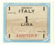 1 LIRA OCCUPAZIONE AMERICANA IN ITALIA MONOLINGUA BEP 1943 QFDS - Allied Occupation WWII