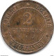 *france 2 Centiemes 1890 A Km 827.1  Vf+ - 2 Centimes