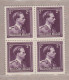 1943 Nr 643** Zonder Scharnier,blokje Van 4,zegel Uit Reeks Leopold III.OBP 14 Euro. - 1936-1957 Open Collar