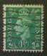 Great Britain, Scott #282, Used(o), 1951 Definitive Issue, King George VI, 1½d, Green - Gebraucht