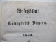 Altdeutschland Gesetzblatt Für Das Königreich Bayern 1843 / Ludwig, König Von Bayern / Pappeinband - Law