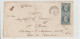 Sur Grand Fragment-PAIRE N°10-Départ :CHALON-S-SAONE  -Pour PARIS  1853- En L'état - 1852 Luis-Napoléon